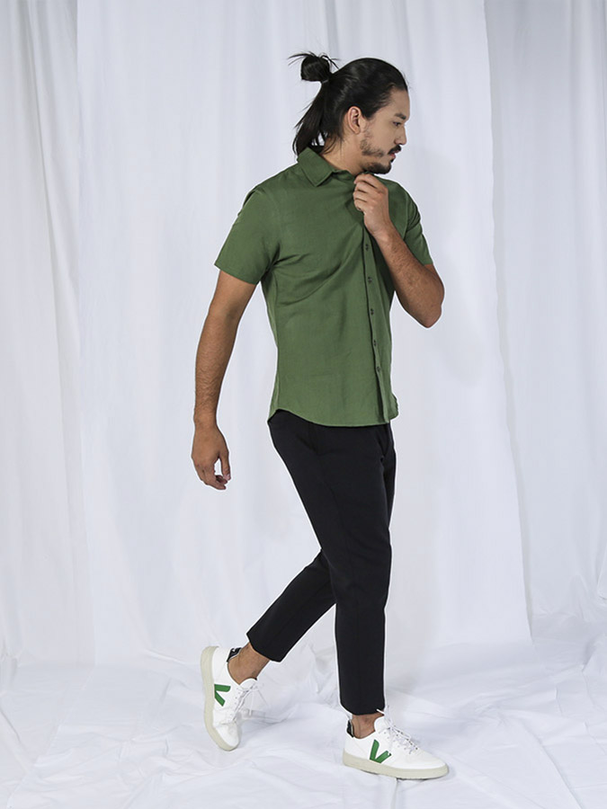 0058MCS Camisa Linho Manga Curta Masculina IMG_9128