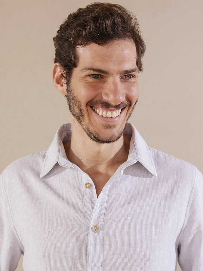 MCS0039- CAMISA LINHO LISTRADA MASCULINA1881_